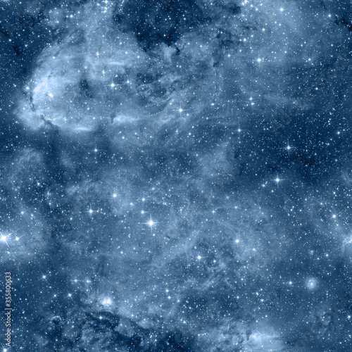 Starry sky seamless pattern. Blue abstract 