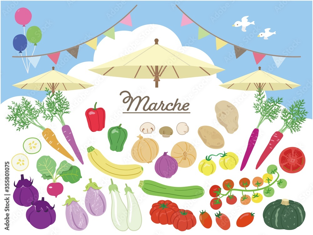 マルシェのイラスト Stock Vector Adobe Stock
