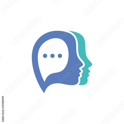 man head with speech bubble vector
