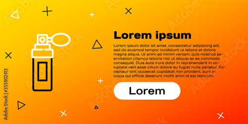 Line Perfume icon isolated on yellow background. Colorful outline concept. Vector Illustration