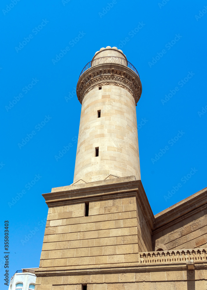 Minaret in Icheri Sheher, Baku city, Azerbaijan