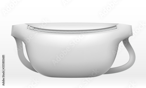 Fanny pack vector mockup. Realistic vector illustration