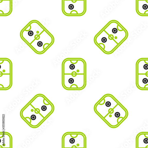 Line Air hockey table icon isolated seamless pattern on white background. Vector Illustration