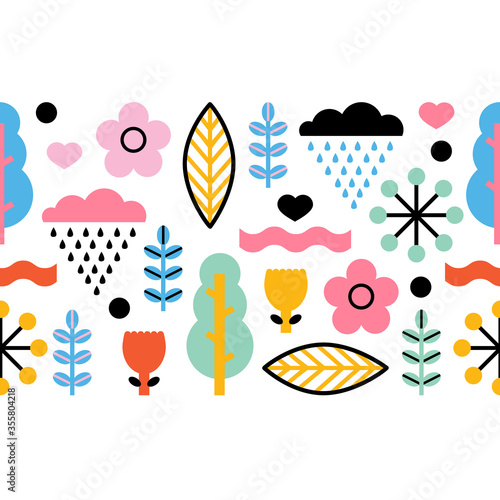 Summer card in scandinavian style. Can be used in textile industry  paper  background  scrapbooking.