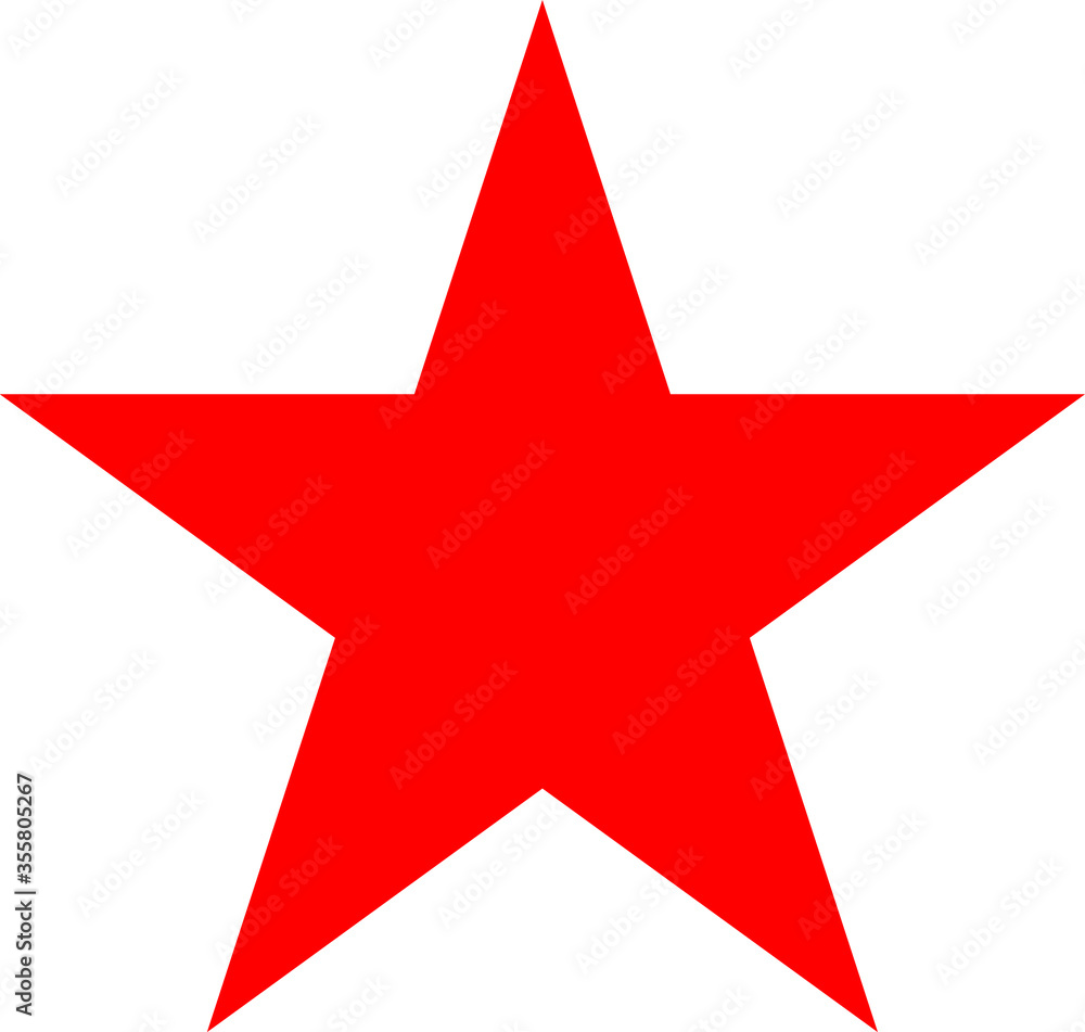 red star on white background