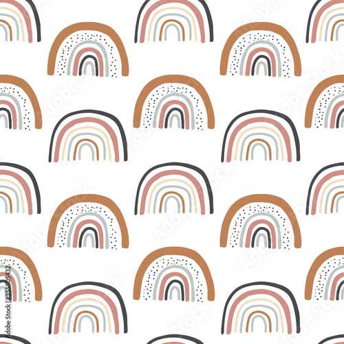 Cute rainbow seamless pattern.Vector illustration for background,wallpaper,frabic.Editable element