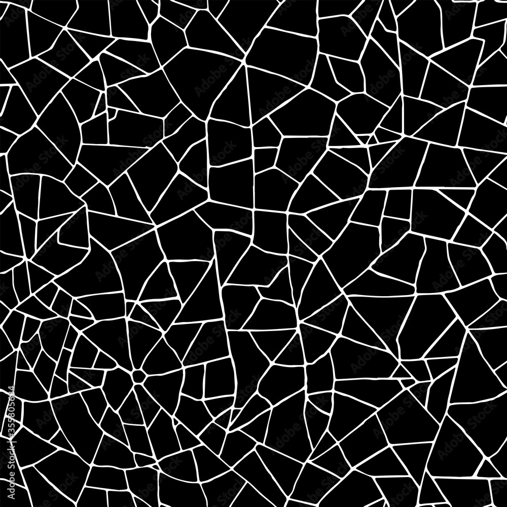 Seamless pattern.The cracks texture white and black. Vector background. For design and decorate path, wall, backdrop. Broken glass Seamless pattern.The cracks texture white and black. Vector background. For design and decorate path, wall, backdrop. Broken glass