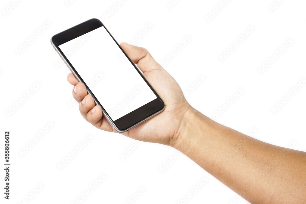 hand holding a smartphone.