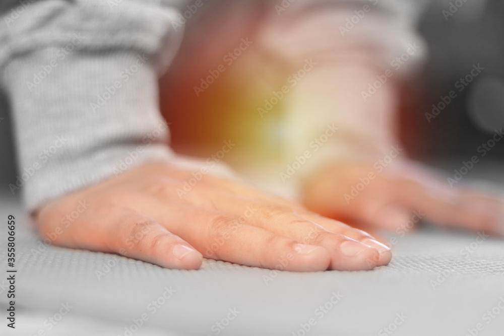 Close up of athletes hands doing push ups, body weight training to exercising chest, shoulder and triceps muscle Close up of athletes hands doing push ups, body weight training to exercising chest, shoulder and triceps muscle