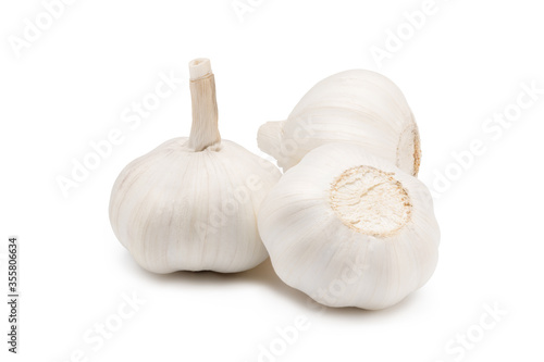 Garlic on white background. Clipping path.