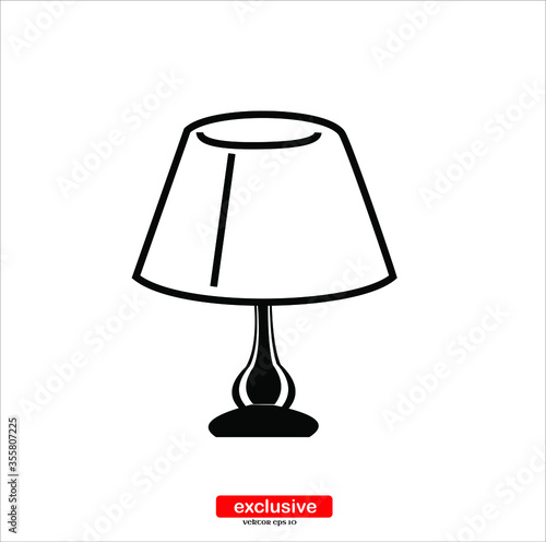 Night Lamp Icon.Flat design style vector illustration for graphic and web design.