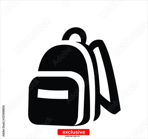 School Bag Icon.Flat design style vector illustration for graphic and web design.