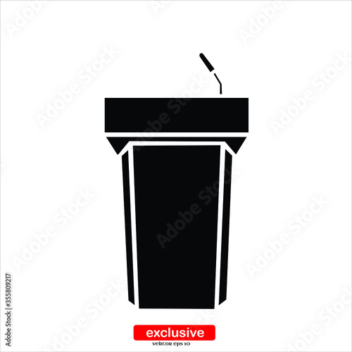 Podium Icon.Flat design style vector illustration for graphic and web design.