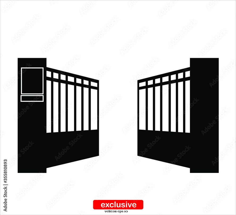 Gate icon.Flat design style vector illustration for graphic and web design.