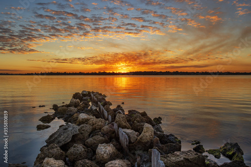 Beautiful sunset, Applecross Foreshore, Perth, Australia 