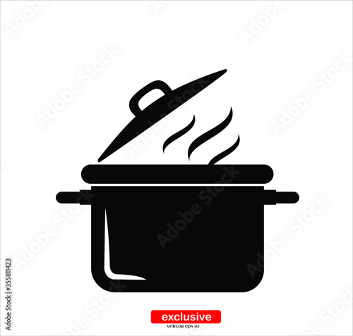 coking pan icon.Flat design style vector illustration for graphic and web design.