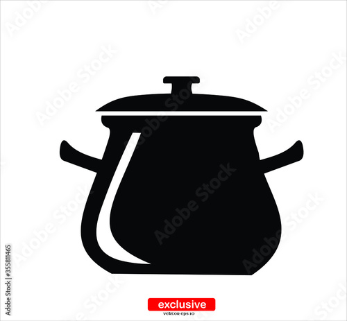 coking pan icon.Flat design style vector illustration for graphic and web design.