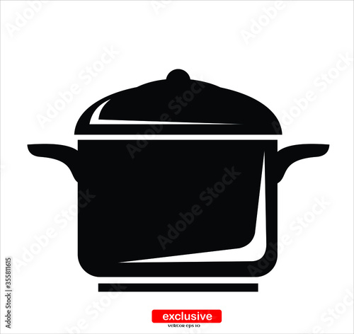 coking pan icon.Flat design style vector illustration for graphic and web design.