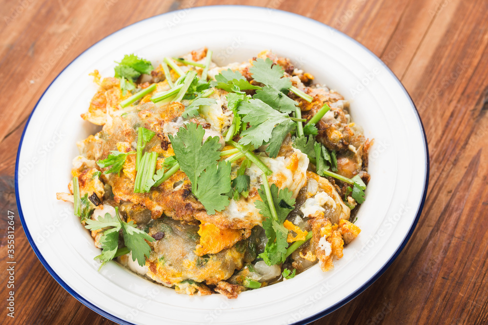 Chinese specialties good- Oyster Omelette Chinese specialties good- Oyster Omelette