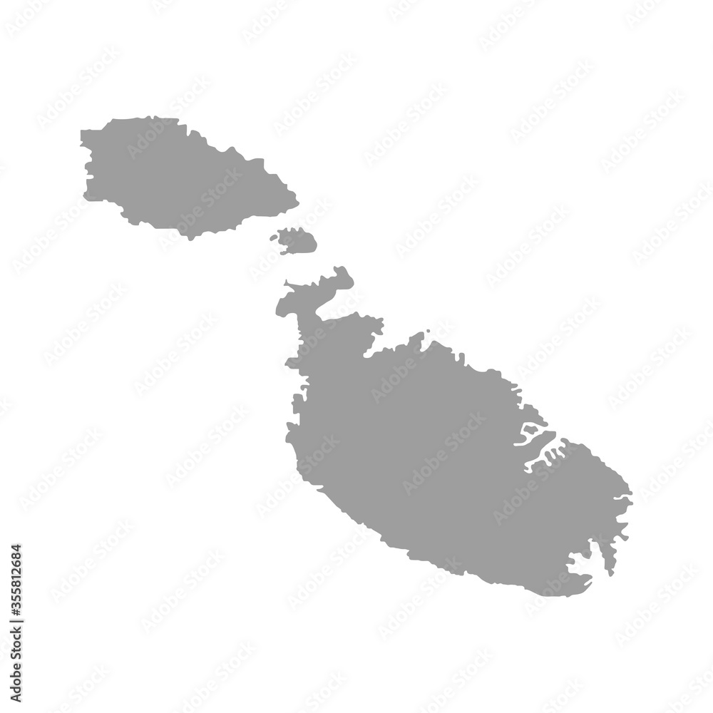 Vector illustration of silhouette Malta. Vector map..