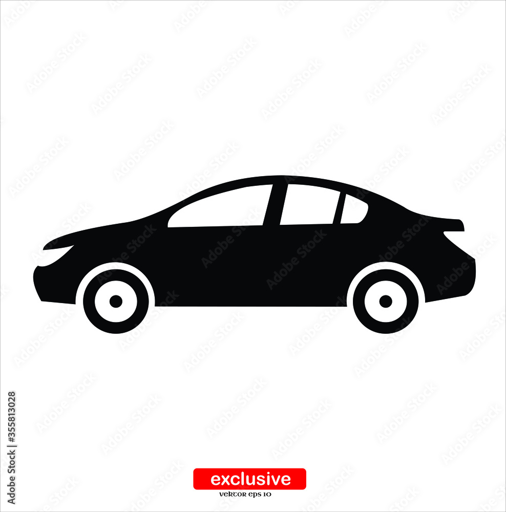 Fototapeta premium Car icon.Flat design style vector illustration for graphic and web design.