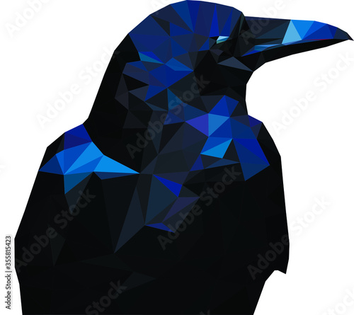 Crow day Khanty holiday. Low poly style. Suitable for t-shirts, bags, logo. Stock vector illustration