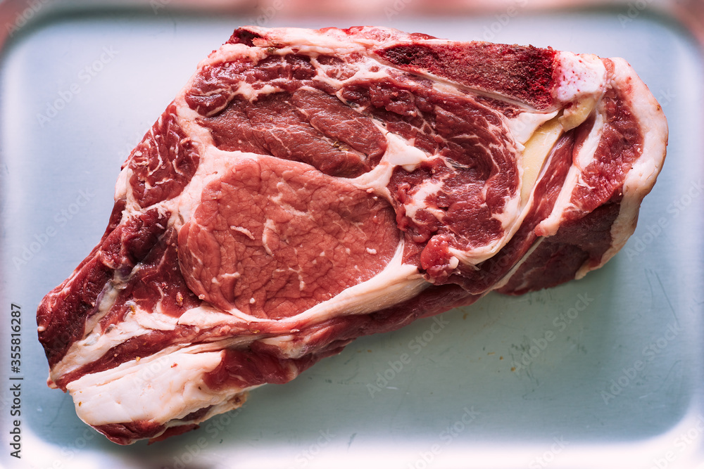 Fresh raw farm ribeye steak American food Fresh raw farm ribeye steak American food
