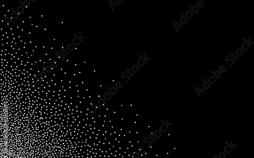 White Rain Effect Black Background. Festive Glow 