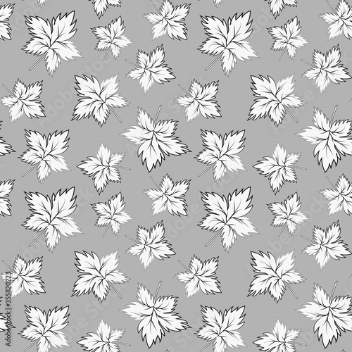 Seamless texture, square, pattern - autumn waltz. Falling leaves of different sizes. A five-leaf. Maple leaf. Figure for the background of the site or blog, textiles, packaging, wallpaper. Vector