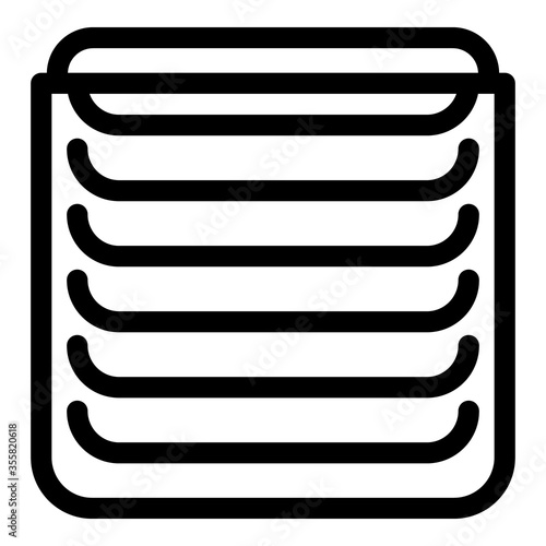 Metal vertical cover icon. Outline metal vertical cover vector icon for web design isolated on white background