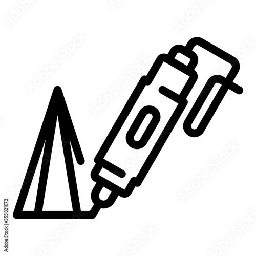 3d printing pen icon. Outline 3d printing pen vector icon for web design isolated on white background