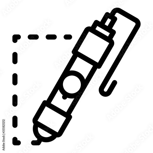 3d pen for printing icon. Outline 3d pen for printing vector icon for web design isolated on white background