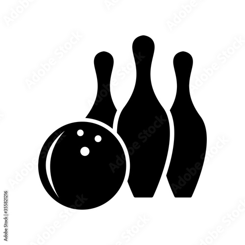 Ball and pin bowling icon