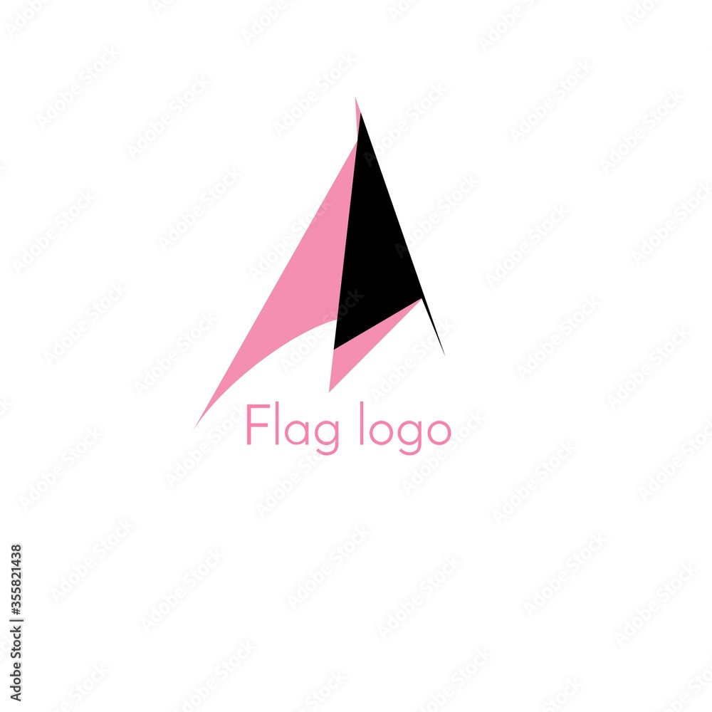 Fototapeta premium Creative flag logo design isolated on white background. Illustration logo for digital marketing.
