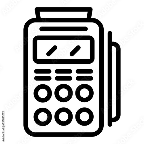 Bank terminal icon. Outline bank terminal vector icon for web design isolated on white background