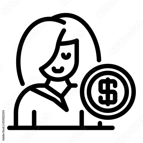 Advisor bank employee icon. Outline advisor bank employee vector icon for web design isolated on white background