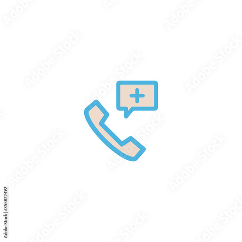 medical emergency icon flat vector logo design trendy