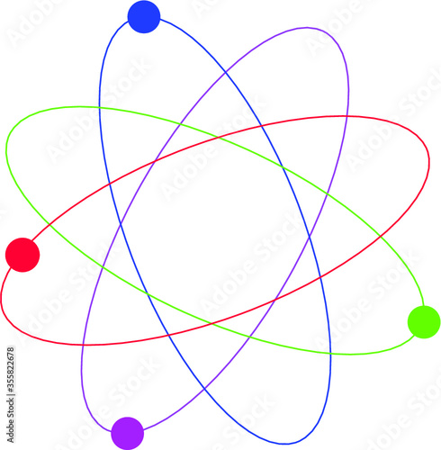 a colorful sign of atomic energy 