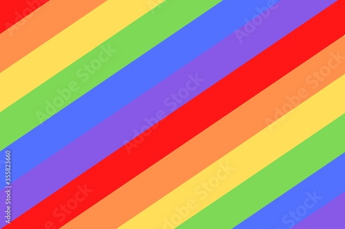 LGBTQ illustration on colorful rainbow flag or pride flag / banner of LGBTQ (Lesbian, gay, bisexual, transgender & Queer) organization. Pride month parades are celebrated in June