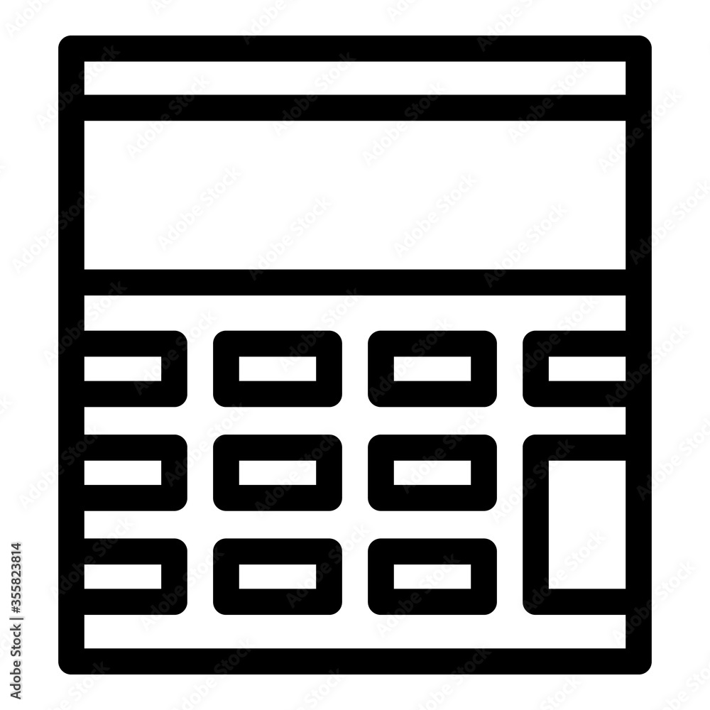 Calculating device icon. Outline calculating device vector icon for web design isolated on white background Calculating device icon. Outline calculating device vector icon for web design isolated on white background