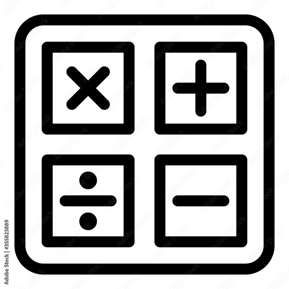 Student calculator icon. Outline student calculator vector icon for web design isolated on white background Student calculator icon. Outline student calculator vector icon for web design isolated on white background