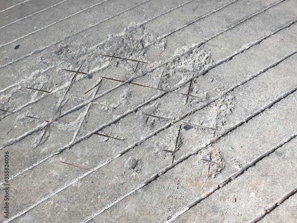 Concrete surface with scratches