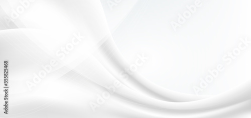 Abstract template white and grey waves background.
