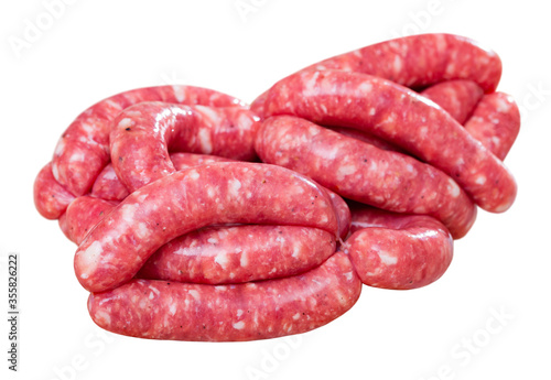 Raw sausages for frying