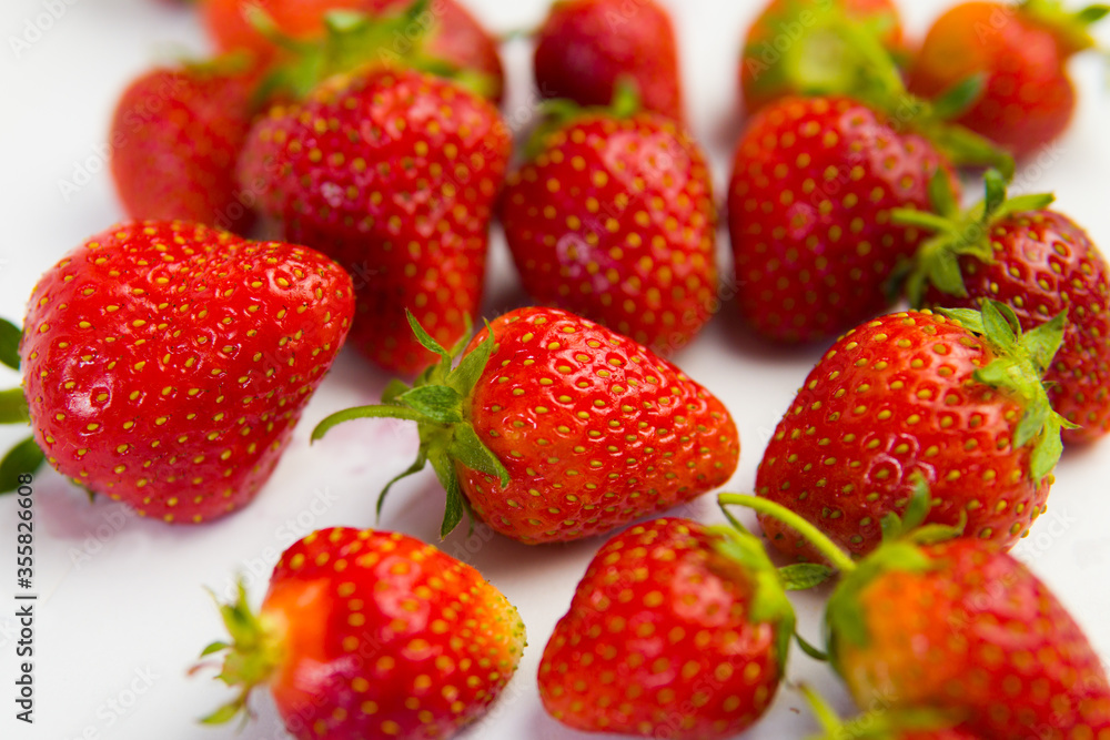 strawberries on white background strawberries on white background