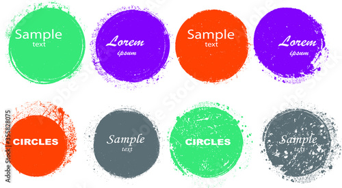Grunge post Stamps Collection, Circles. Banners, Insignias , Logos, Icons, Labels and Badges Set . vector distress textures.blank shapes.