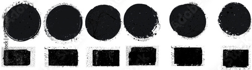 Grunge post Stamps Collection, Circles. Banners, Insignias , Logos, Icons, Labels and Badges Set . vector distress textures.blank shapes.