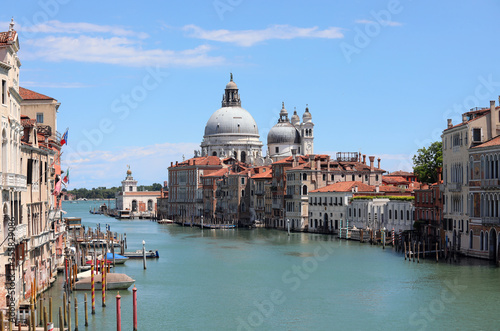 Island of Venice in Italy with the Grand Canal and the Dome of t