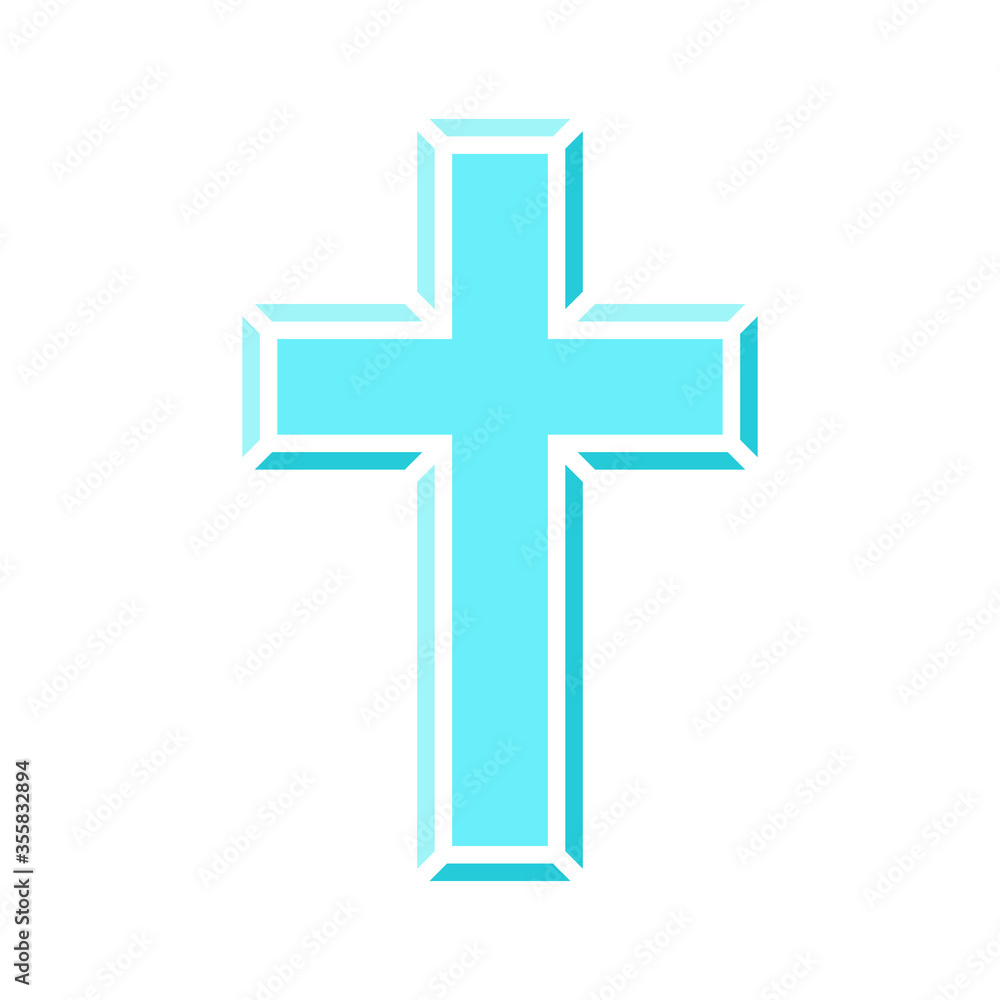 Cross religion icon vector