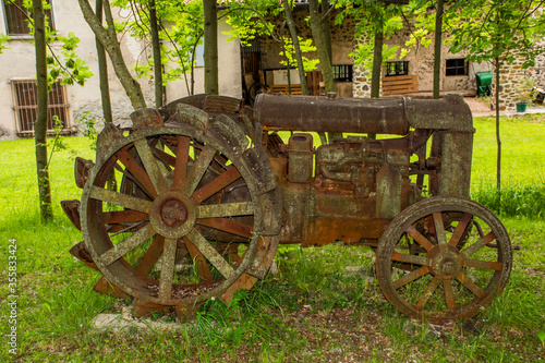 old rusty tractor one photo